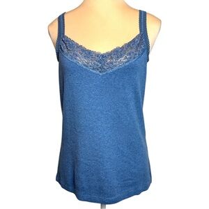 Tommy Hilfiger (EUC) Vintage Denim Blue Heather Camisole with Lace Trim Size XL
